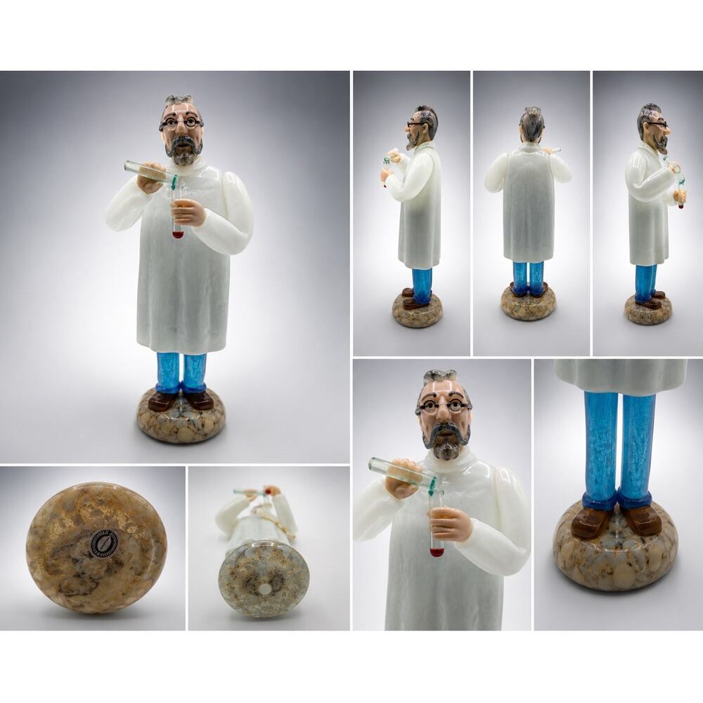 Vintage Murano Art Glass Dentist with needle Figurine Hand Blown Italian Lab